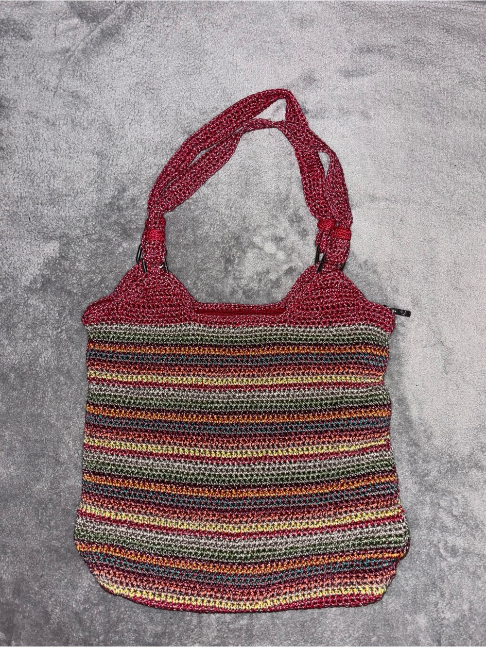 The Sak Multicolor Crochet Hobo Shoulder Tote Bag Boho Purse